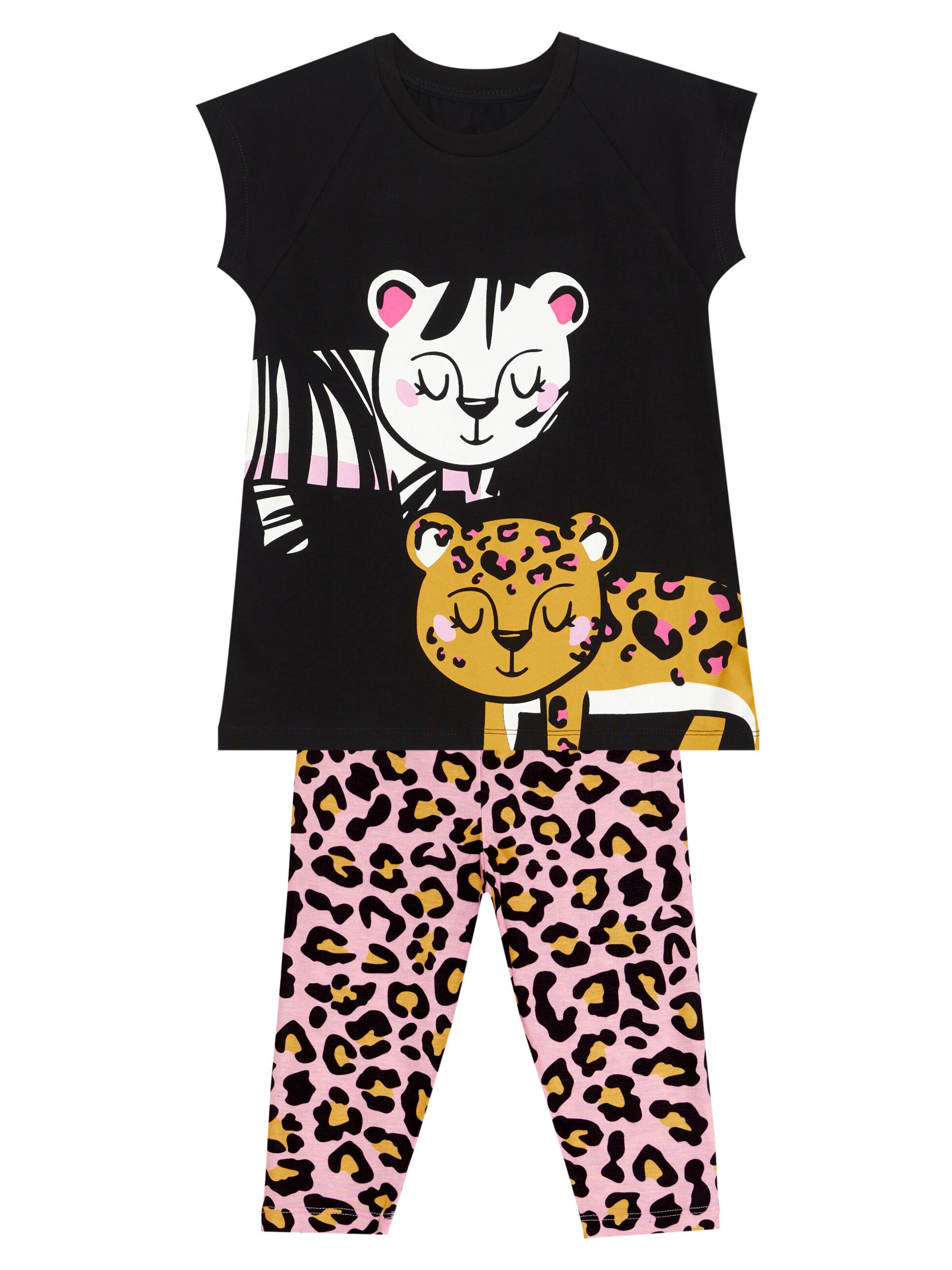 Survêtement 'Leo & Zebra' Denokids en mélange de couleurs : devant