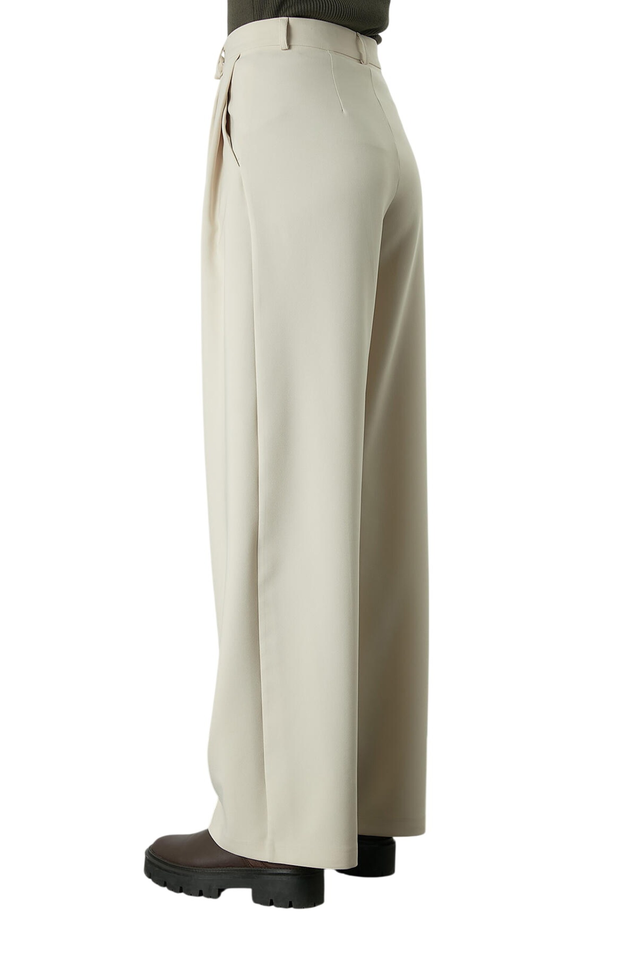 MANUKA Wide leg Broek in Beige