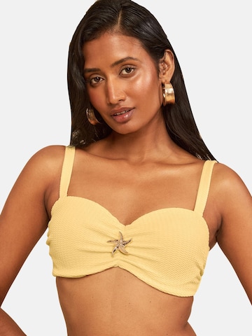 Top per bikini di love & roses in giallo: frontale