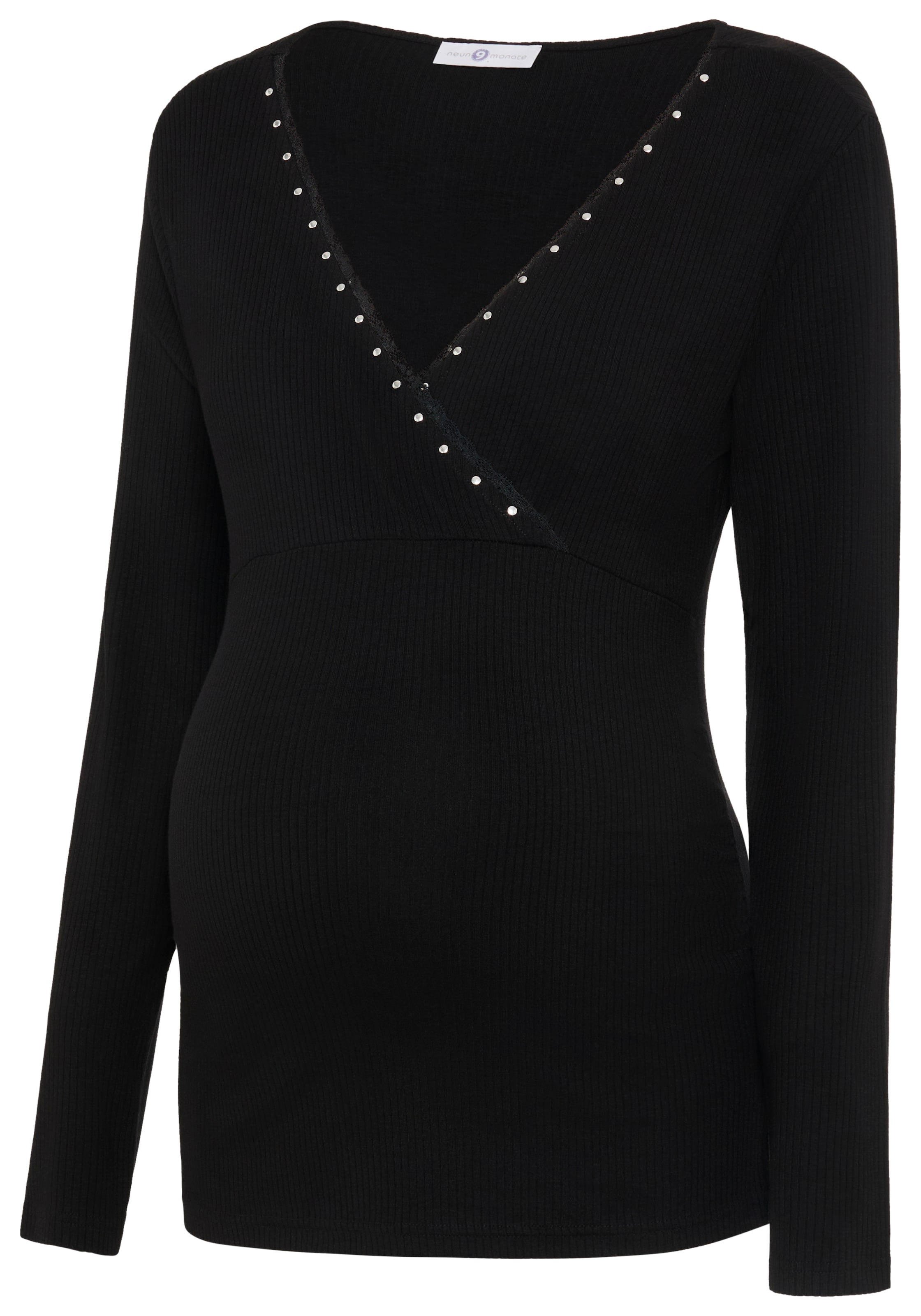 Neun Monate Shirt in Schwarz: Vorderseite