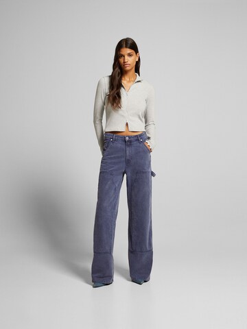 Bershka Wide leg Jeans in Blauw