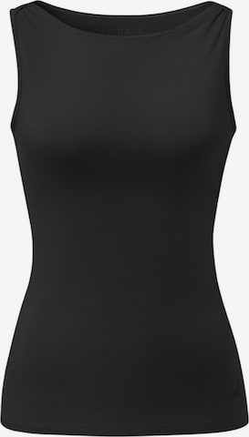 CURARE Yogawear Sporttop 'Boat Neck Top' in Schwarz: Vorderseite