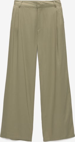 Wide leg Pantaloni con pieghe di Pull&Bear in verde: frontale