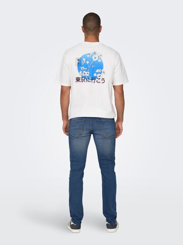 Coupe slim Jean 'LOOM' Only & Sons en bleu