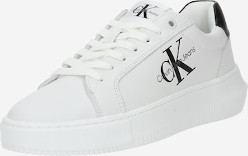 Baskets basses Calvin Klein Jeans en blanc : devant