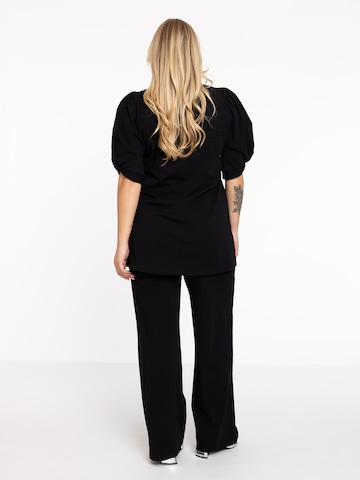 Yoek Wide leg Broek in Zwart