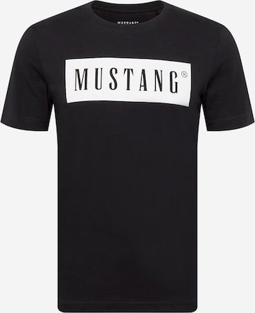MUSTANG T-shirt 'Alex' i svart: framsida