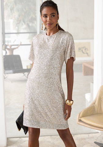 LASCANA Cocktail Dress in Beige: front