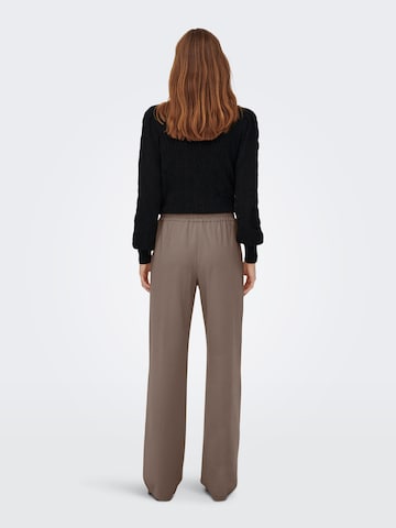 ONLY Wide leg Pants 'ONLPOPTRASH' in Brown