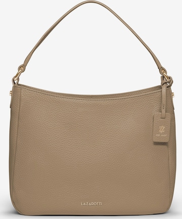 Borsa a spalla 'Bologna' di Lazarotti in beige: frontale