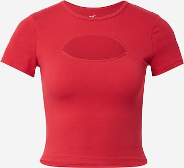 T-shirt HOLLISTER en rouge : devant