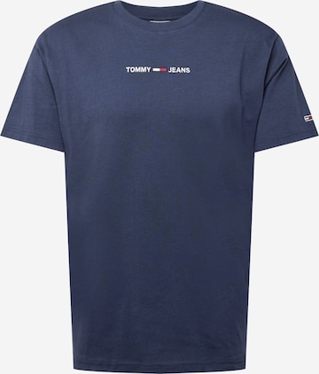 Tricou de la Tommy Jeans pe albastru: față