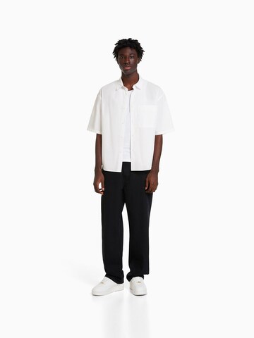 Bershka Comfort fit Button Up Shirt in White