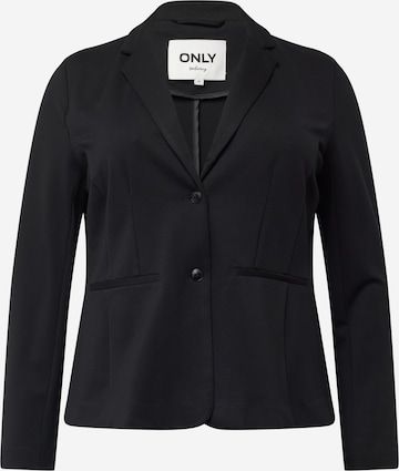 ONLY Curve Blazer 'POPTRASH' in Black: front