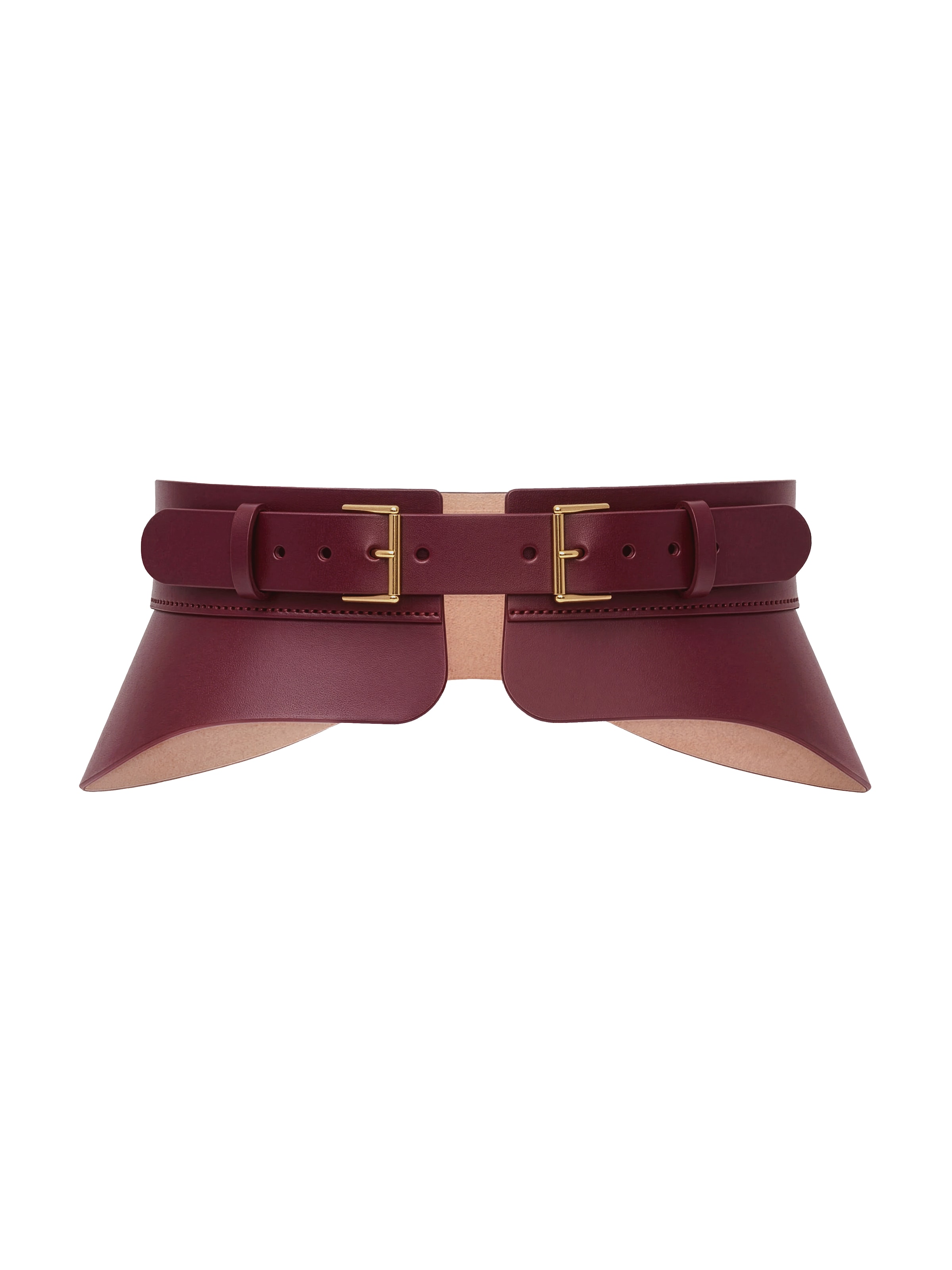 Haute Cuir - Cinturón 'Crescent Peplum Belt' en rojo: frente