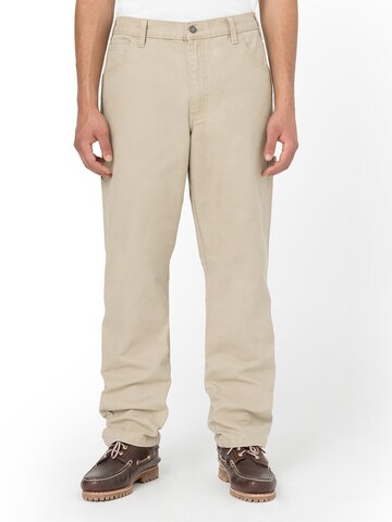 DICKIES Regular Cargobroek 'Carpenter' in Beige: voorkant