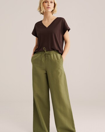 WE Fashion Широкий Штаны в Зеленый