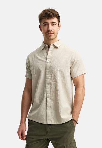 INDICODE JEANS Regular fit Button Up Shirt 'Maribo' in Beige: front