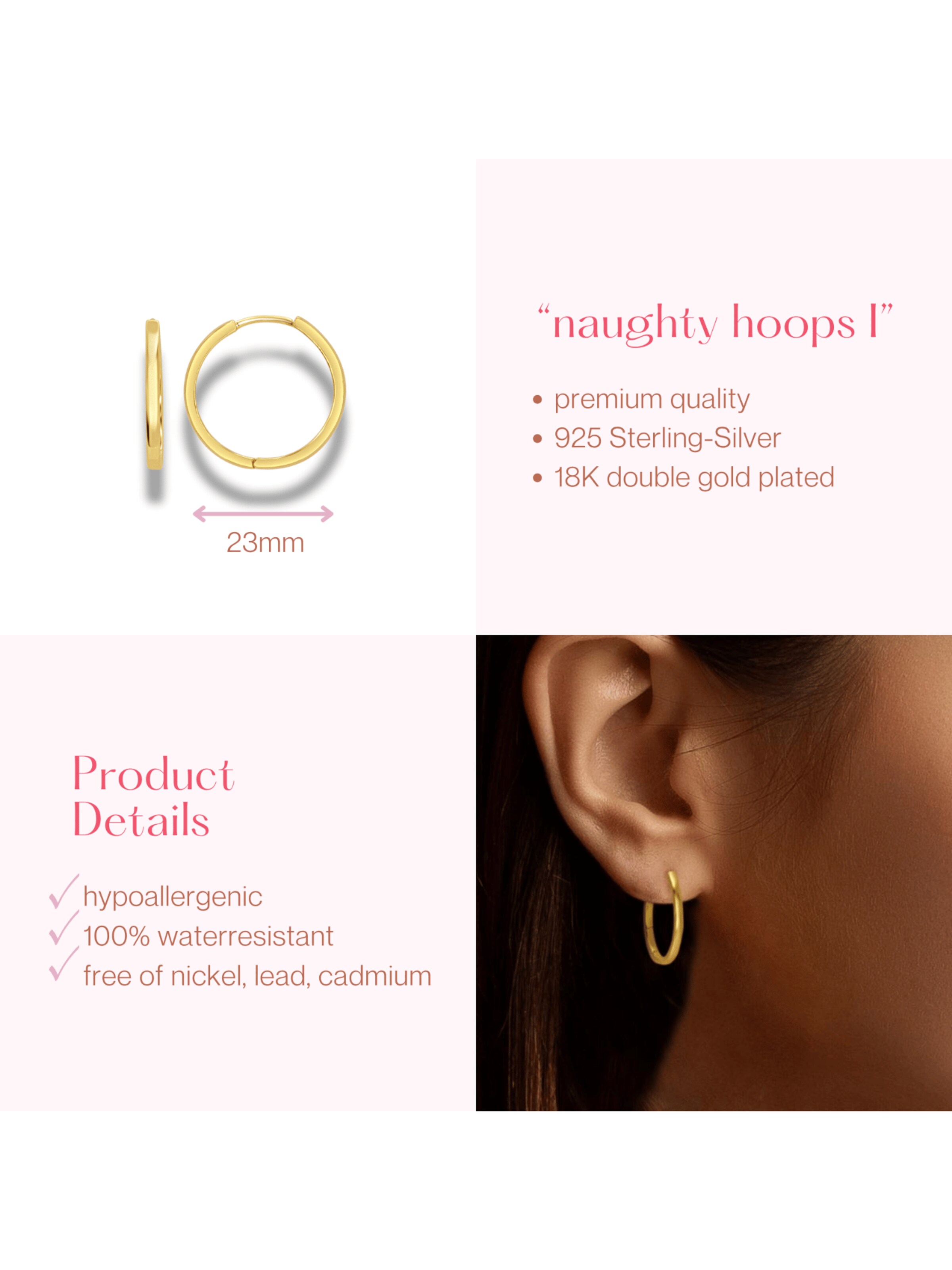 ARS-ARGENTI Earrings 'NAUGHTY HOOPS' in Gold