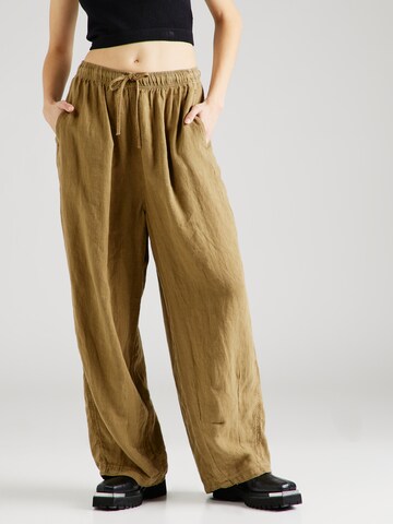 TOPSHOP Wide leg Broek in Groen: voorkant