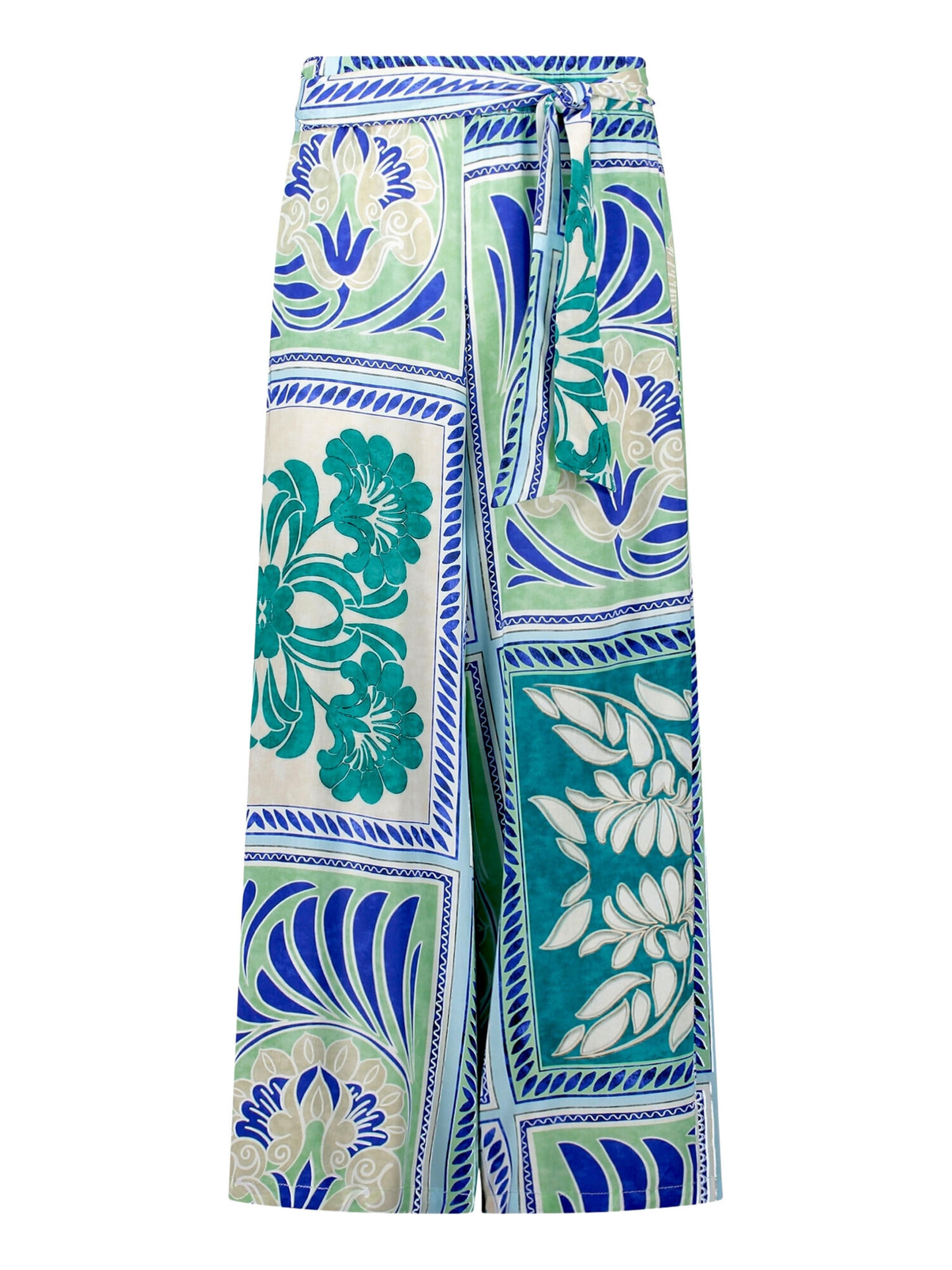 Cartoon Loosefit Palazzo-Hose mit Gummizug in Grün: Vorderseite