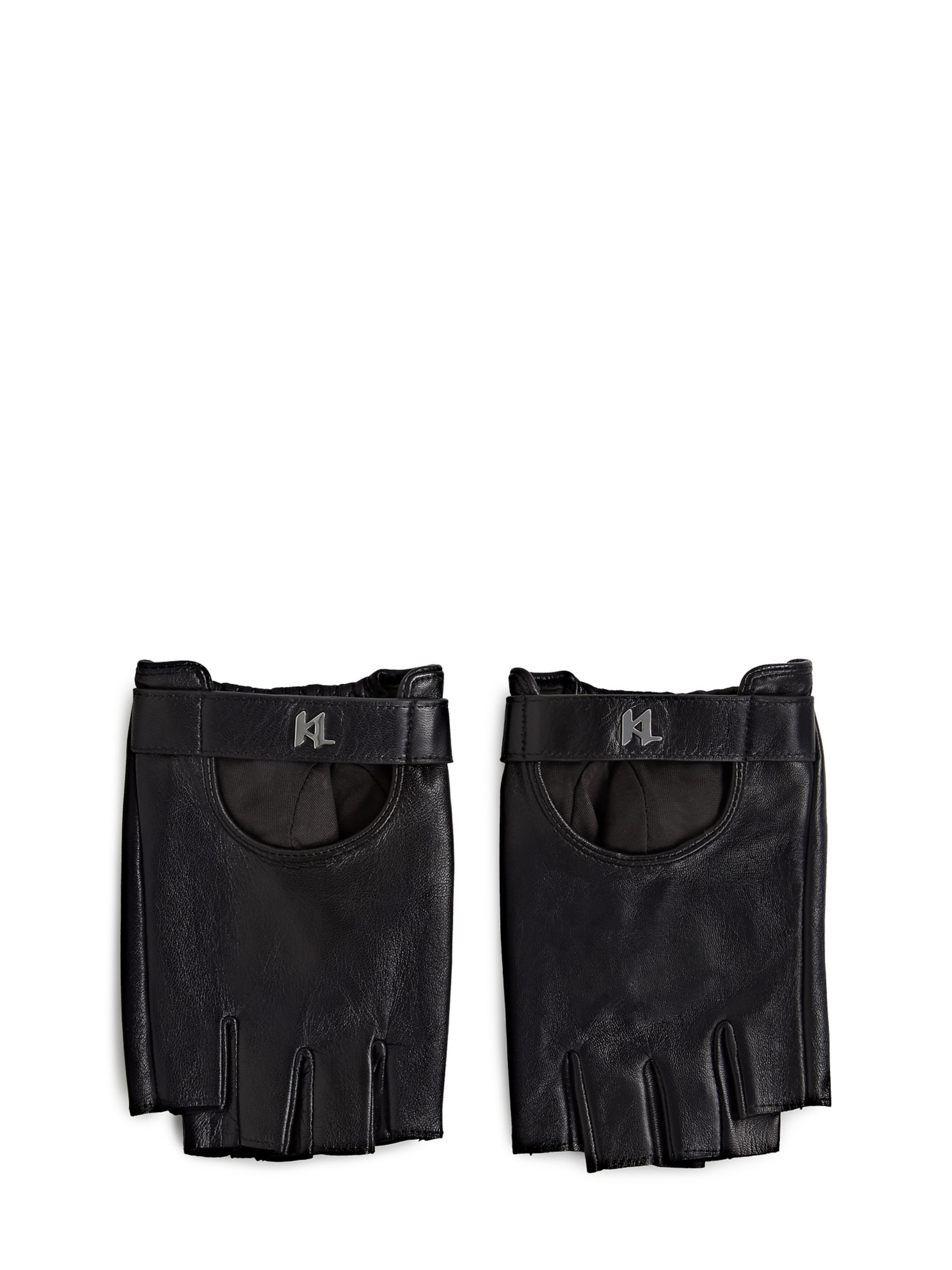 Karl Lagerfeld Poolsõrmkindad, värv must: eest vaates