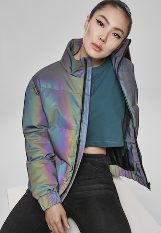 Urban Classics Between-Season Jacket 'Iridescent Reflectiv Puffer Jacket ' in Silver: front