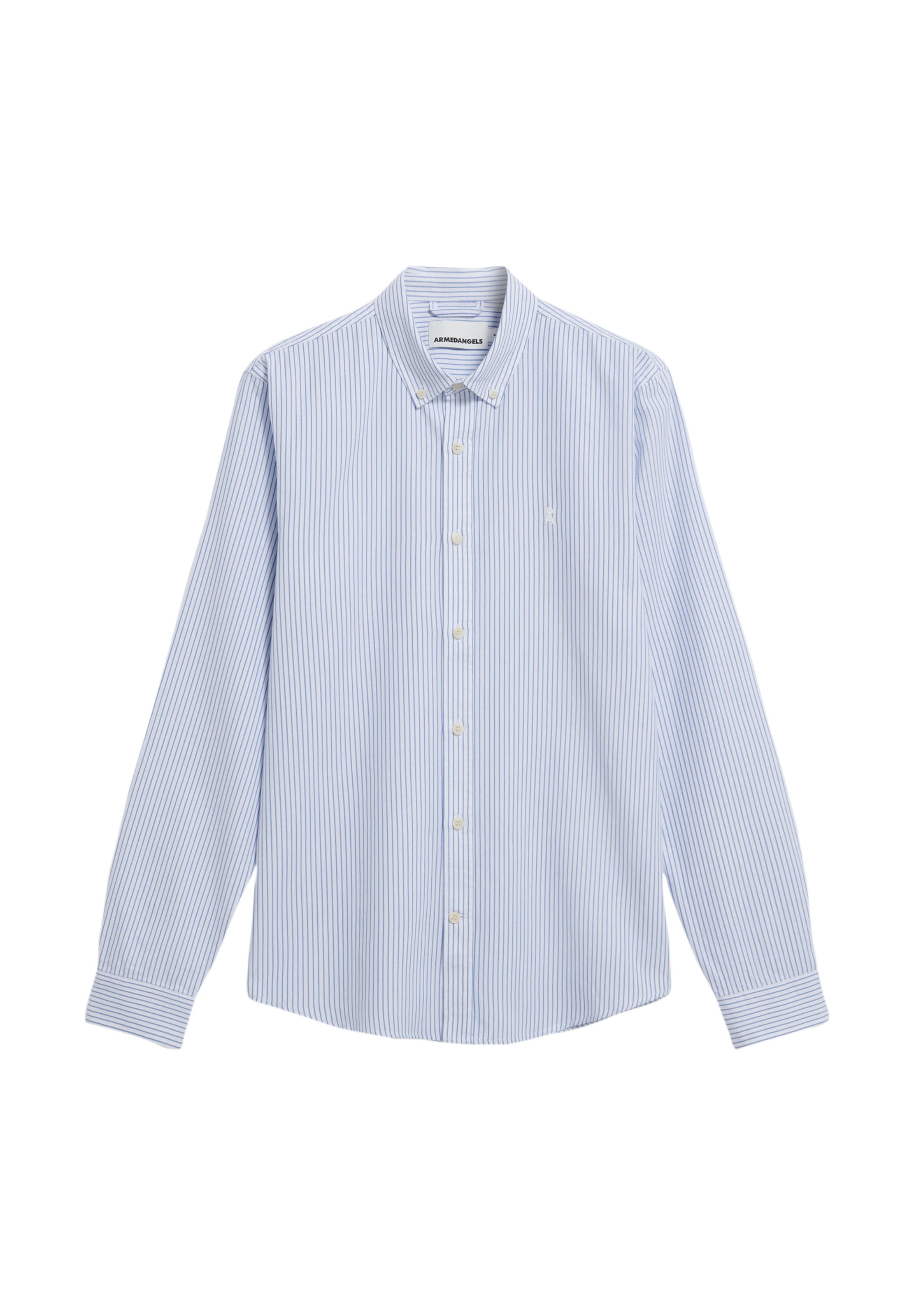 ARMEDANGELS Regular Fit Hemd QUAASA STRIPES in Blau: Vorderseite