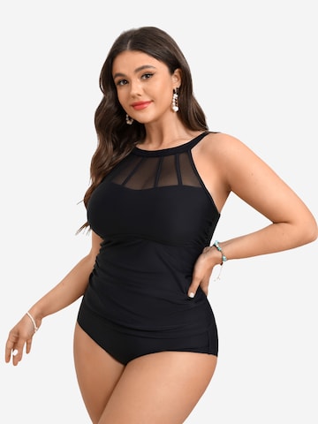 Cupshe High neck Tankini 'DGA12D4M007AA' in Black