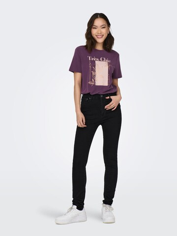 ONLY - Camisa 'Free Life' em roxo