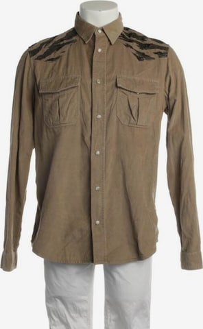 Just Cavalli Button Up Shirt in M-L in Brown: front