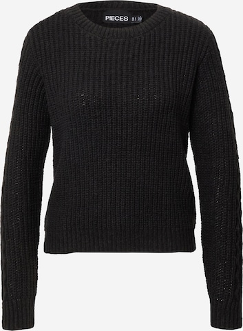 PIECES Пуловер 'SABRINA' в черно: отпред