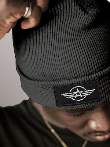 Neverless Beanie 'Airforce Wings' in Grey