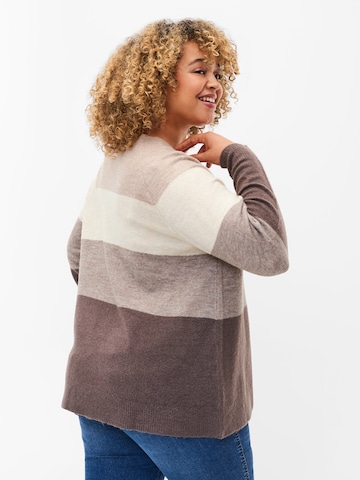 Zizzi Sweater 'MOLIVIA' in Brown