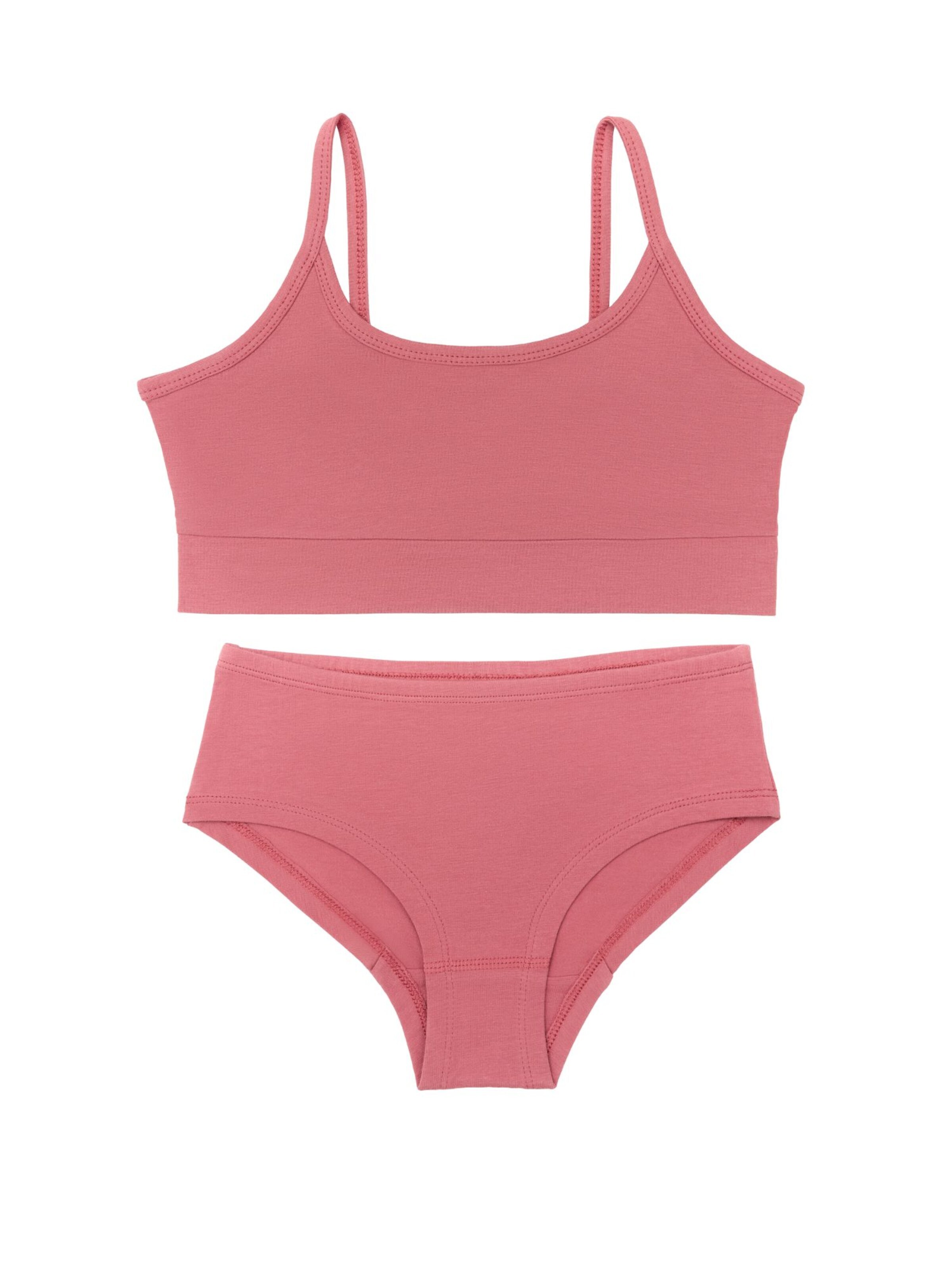 Albero Natur Underwear Set 'Mädchen Bio Baumwoll Bustier & Hipster Set' in Pink: front