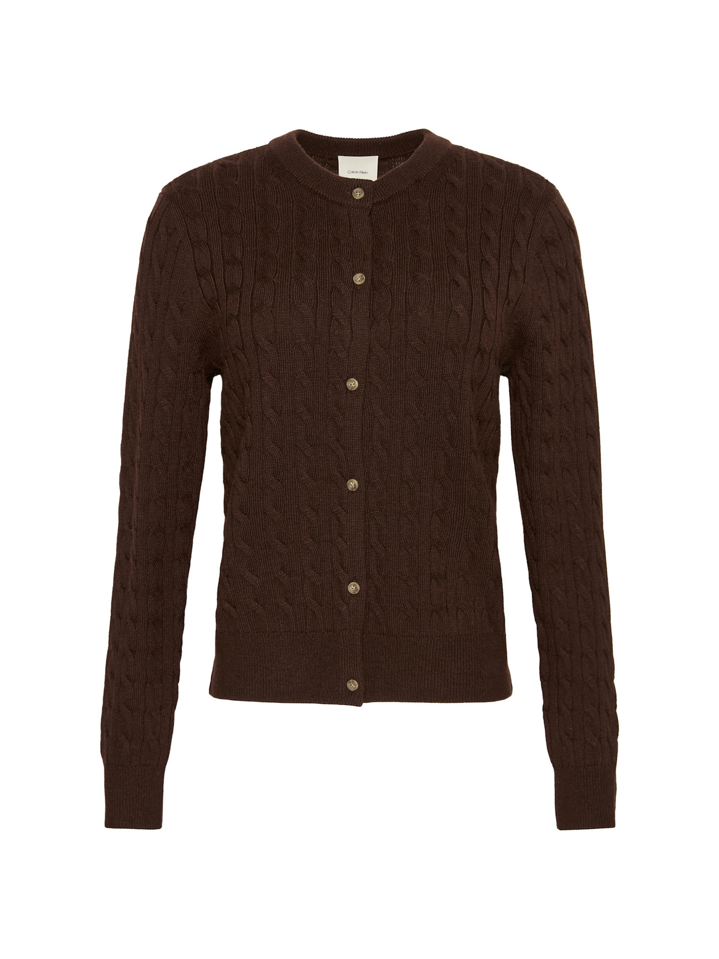 Calvin Klein Jeans Gebreid vest in Bruin: voorkant