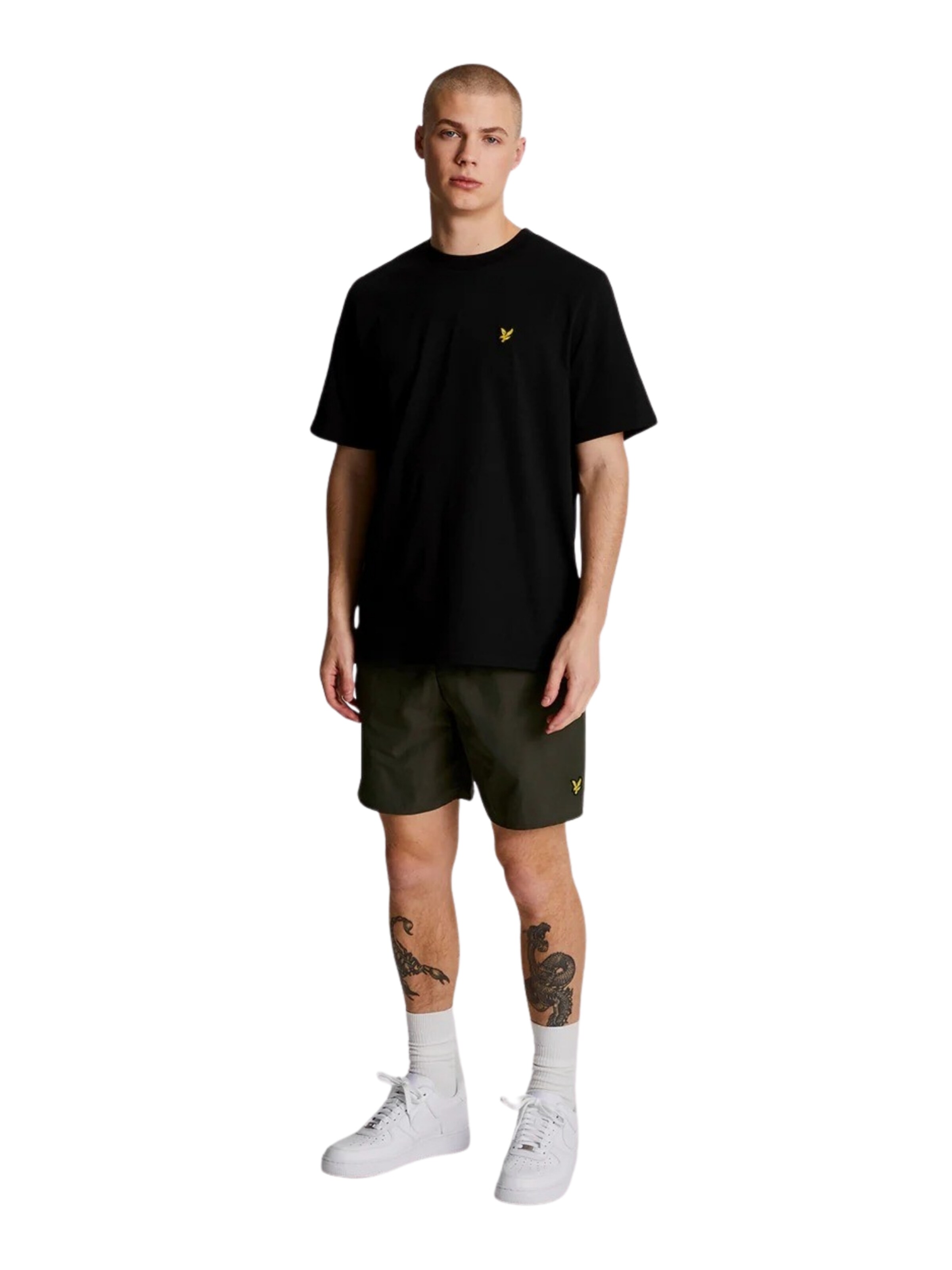 Lyle & Scott Loosefit Zwemshorts in Groen: voorkant
