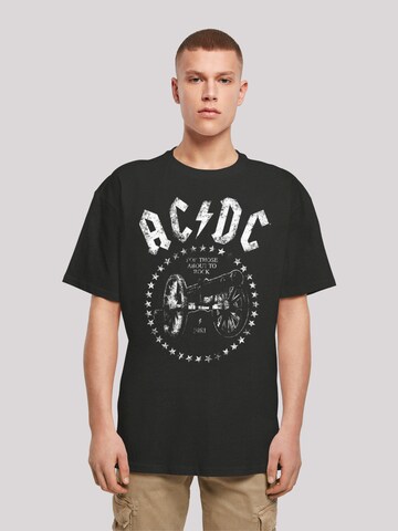 F4NT4STIC Shirt 'ACDC ' in Zwart: voorkant