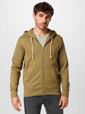 LEVI'S ® Regular fit Суичъри с качулка 'Original Zip-Up Hoodie' в зелено: отпред