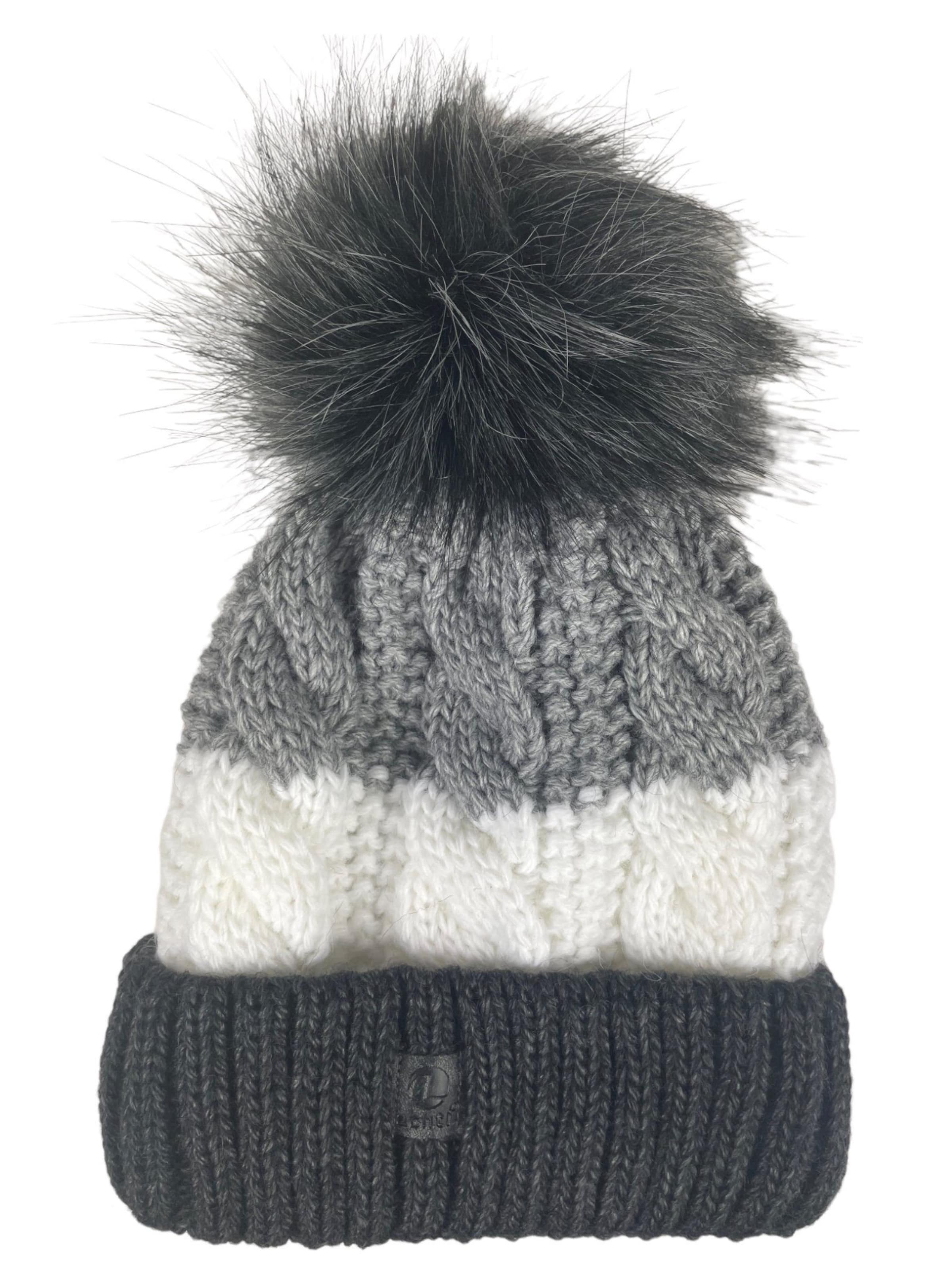 Kumixi Mütze 'Bommelmütze' in Grau: Vorderseite