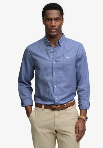 Coupe regular Chemise Superdry & Co en bleu : devant