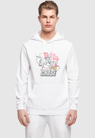 ABSOLUTE CULT Sweatshirt 'Tom And Jerry - Chase' in White: front