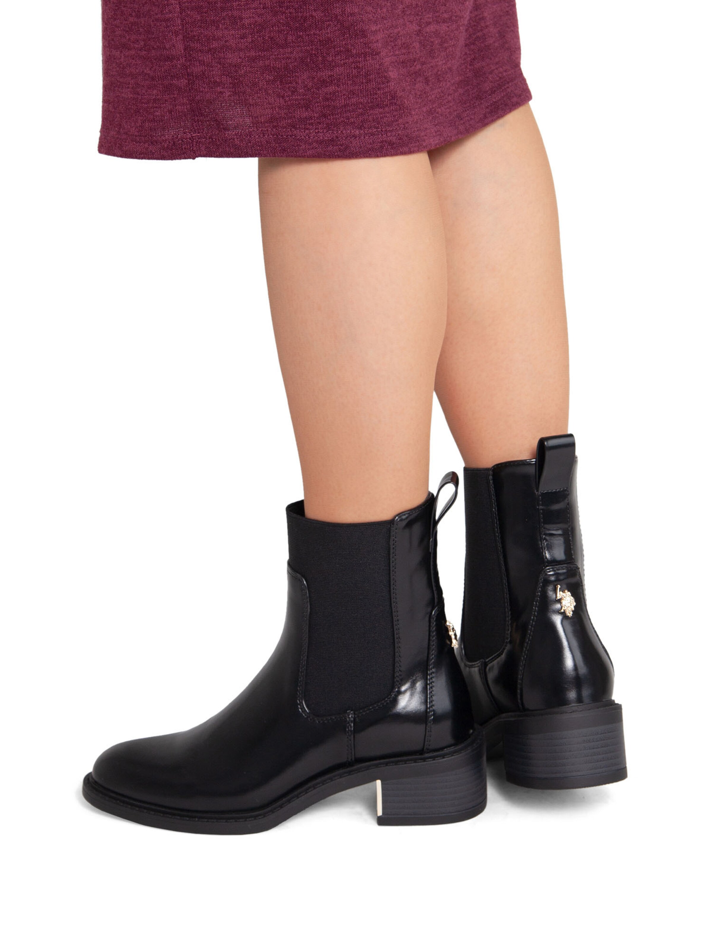 Chelsea Boots 'Kaley' US POLO ASSN. en noir : sur le côté