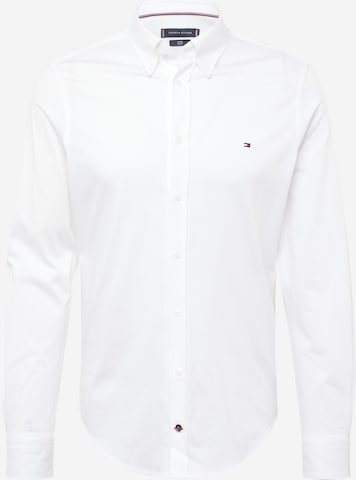 Coupe slim Chemise Tommy Hilfiger Tailored en blanc : devant