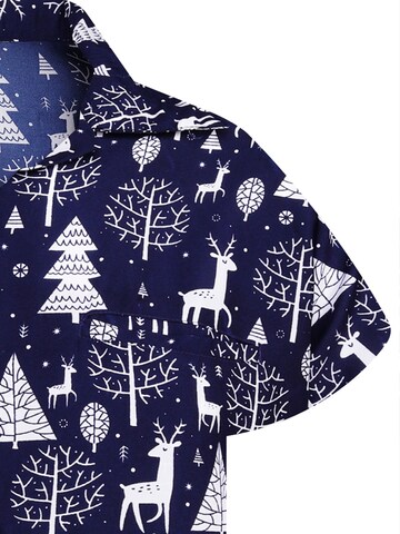 Regular fit Camicia 'Christmas Reindeer' di King Kameha in blu