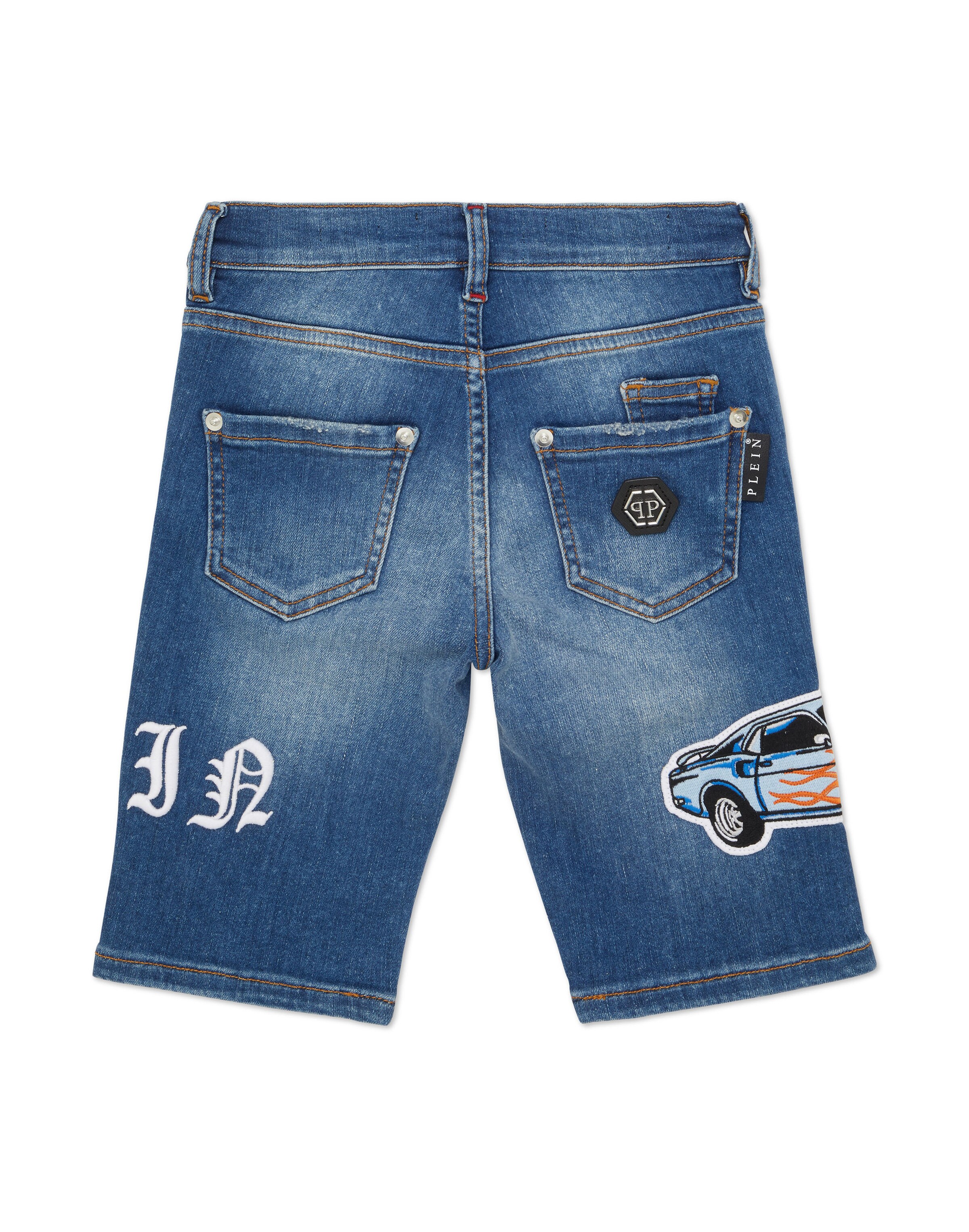 Philipp Plein - regular Vaquero 'Racing' en azul
