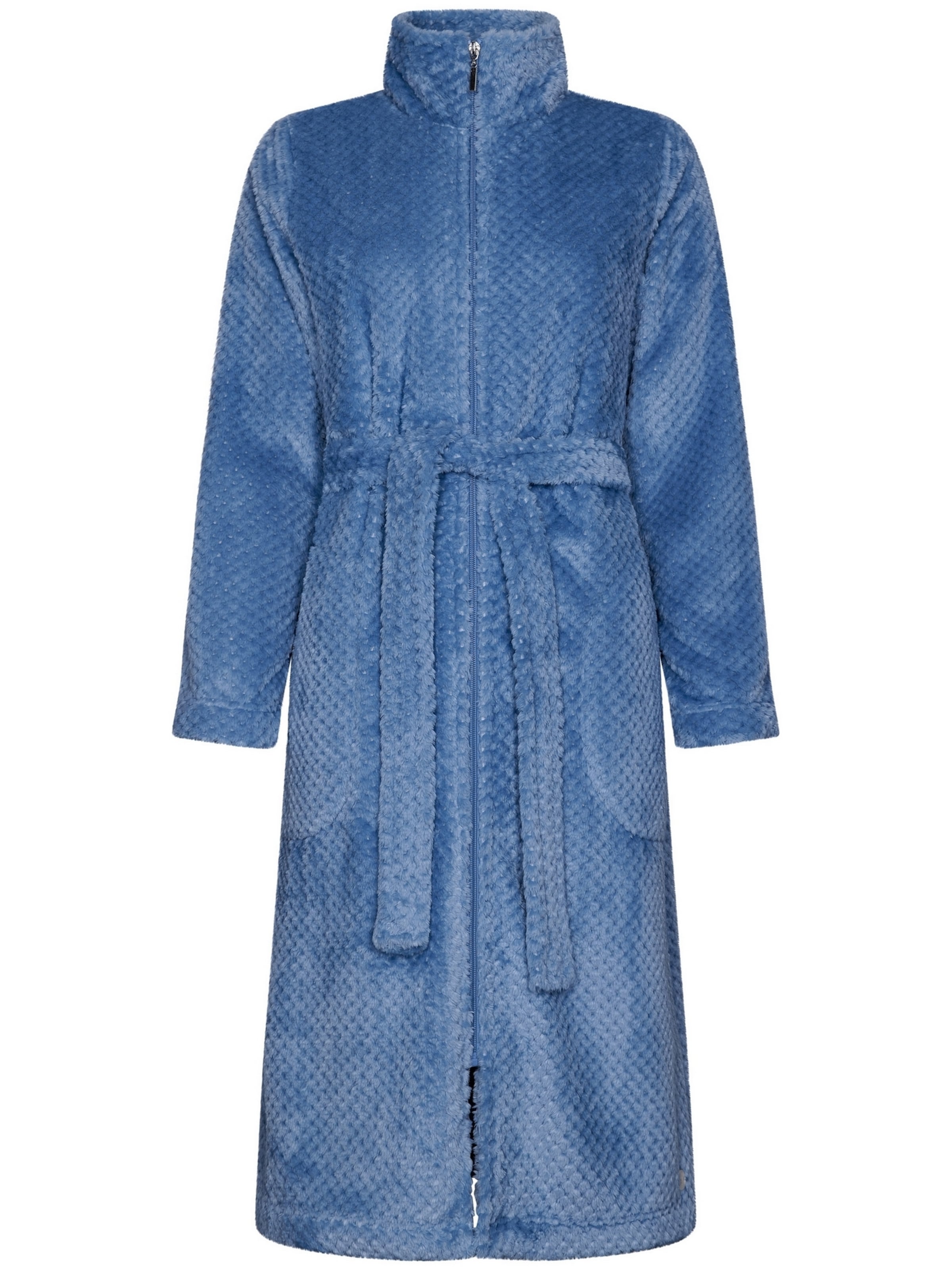 Pastunette Ochtendjas 'Nightflowers' in Blauw: voorkant