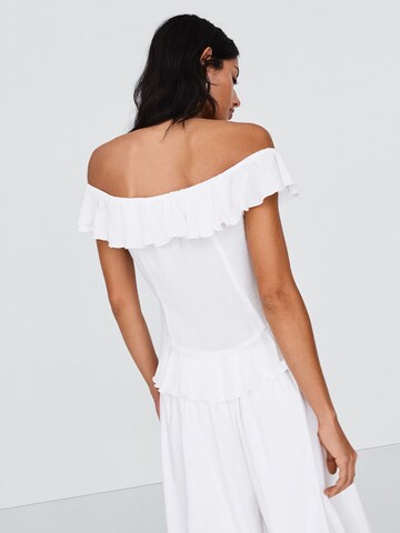 Bershka Pusero värissä valkoinen