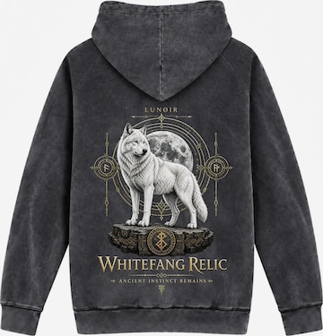LUNØIR StudioSweater majica 'Whitefang Relic' - crna boja: prednji dio
