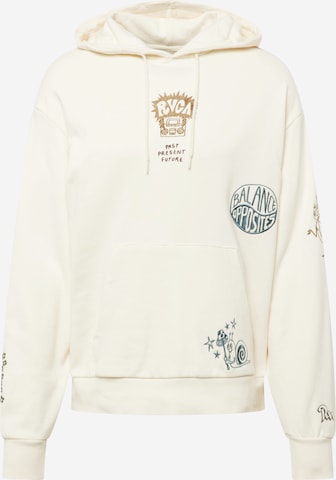 RVCA Sweatshirt 'SCORCHED' in White: front